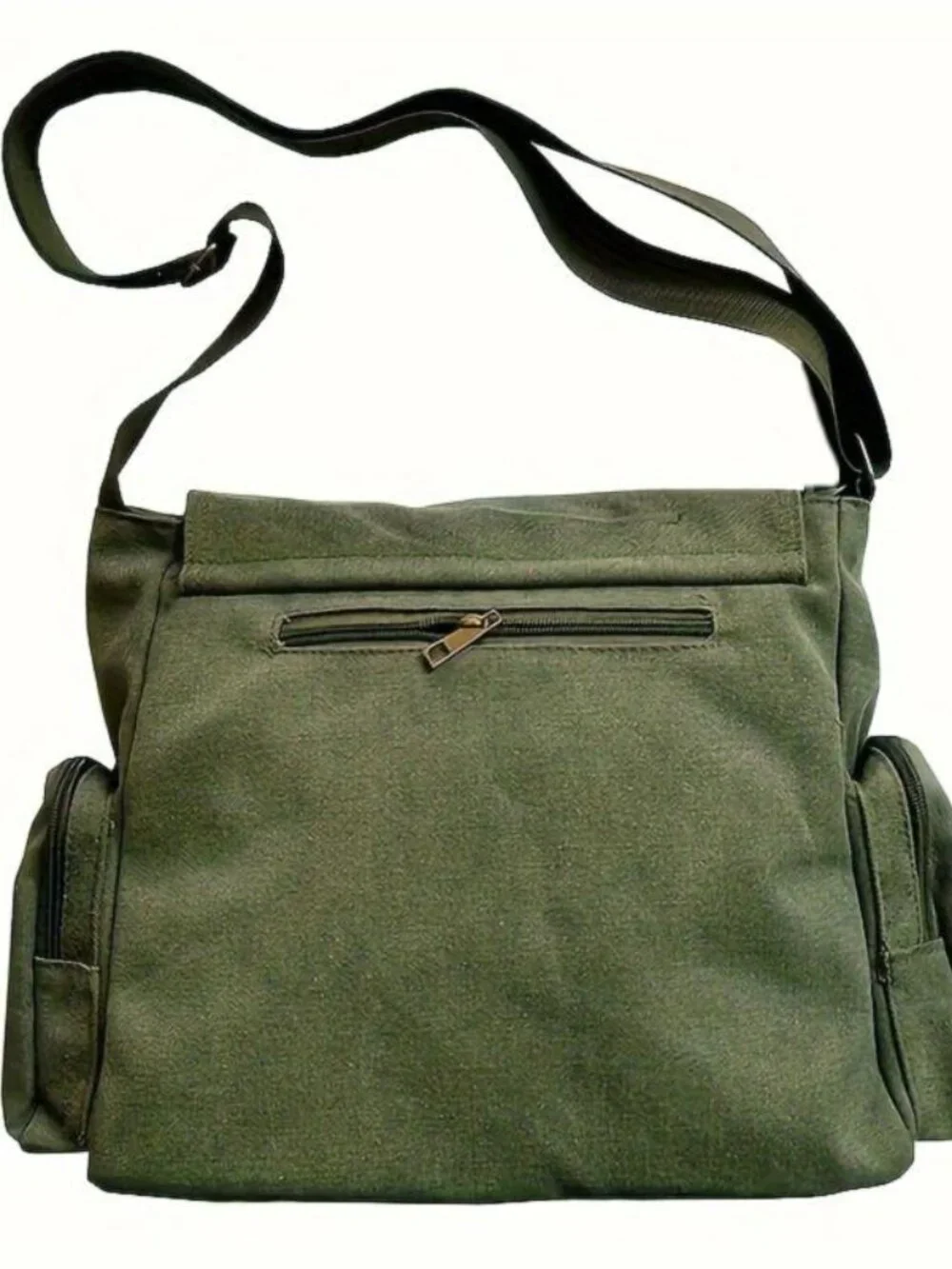 Messenger Bag Large Capacity Retro Tote with Bat and Pentagram Print